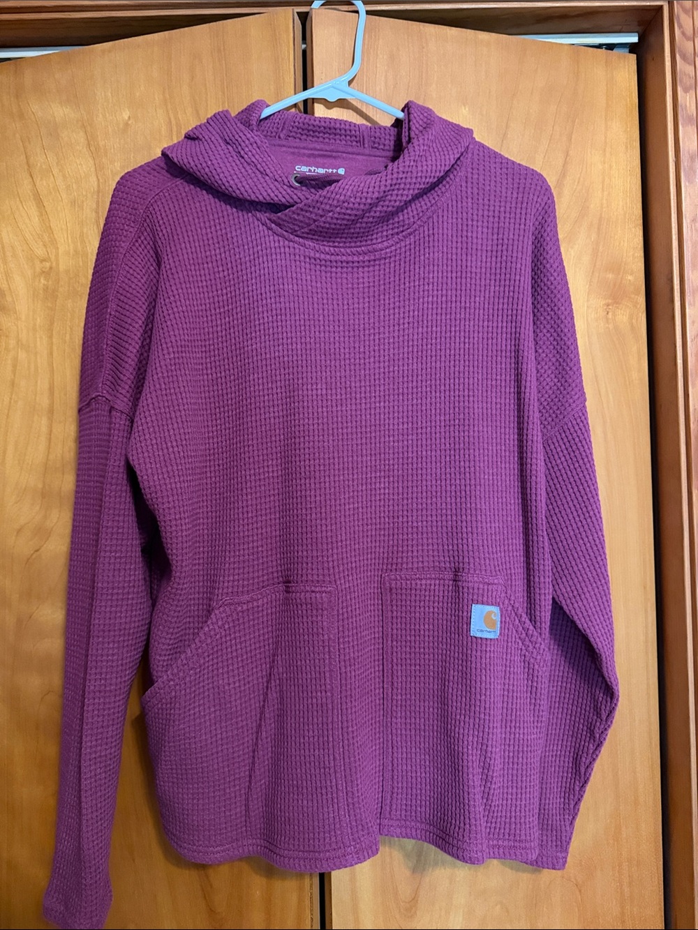Carhartt Women's Hooded Waffle Pullover - Plum